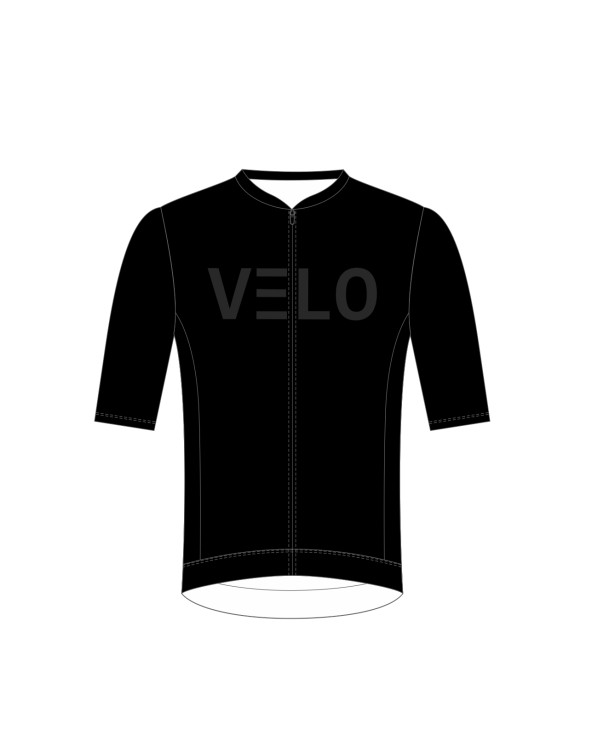 Men's performance cycling jersey in black with subtle logo